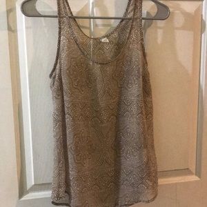 Sheer Tan Tank Top